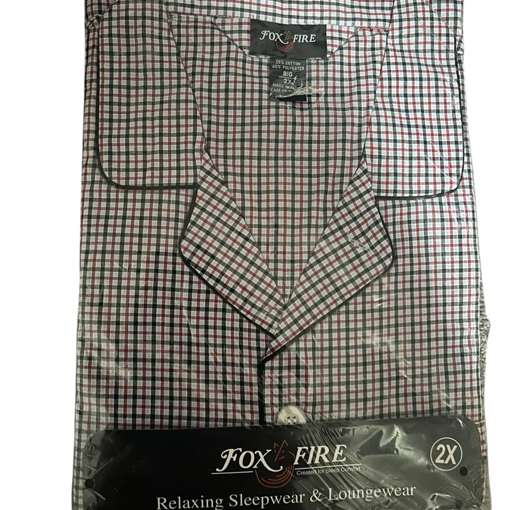 Fox Fire Men's Red and White Checkered Shirt brand new in package